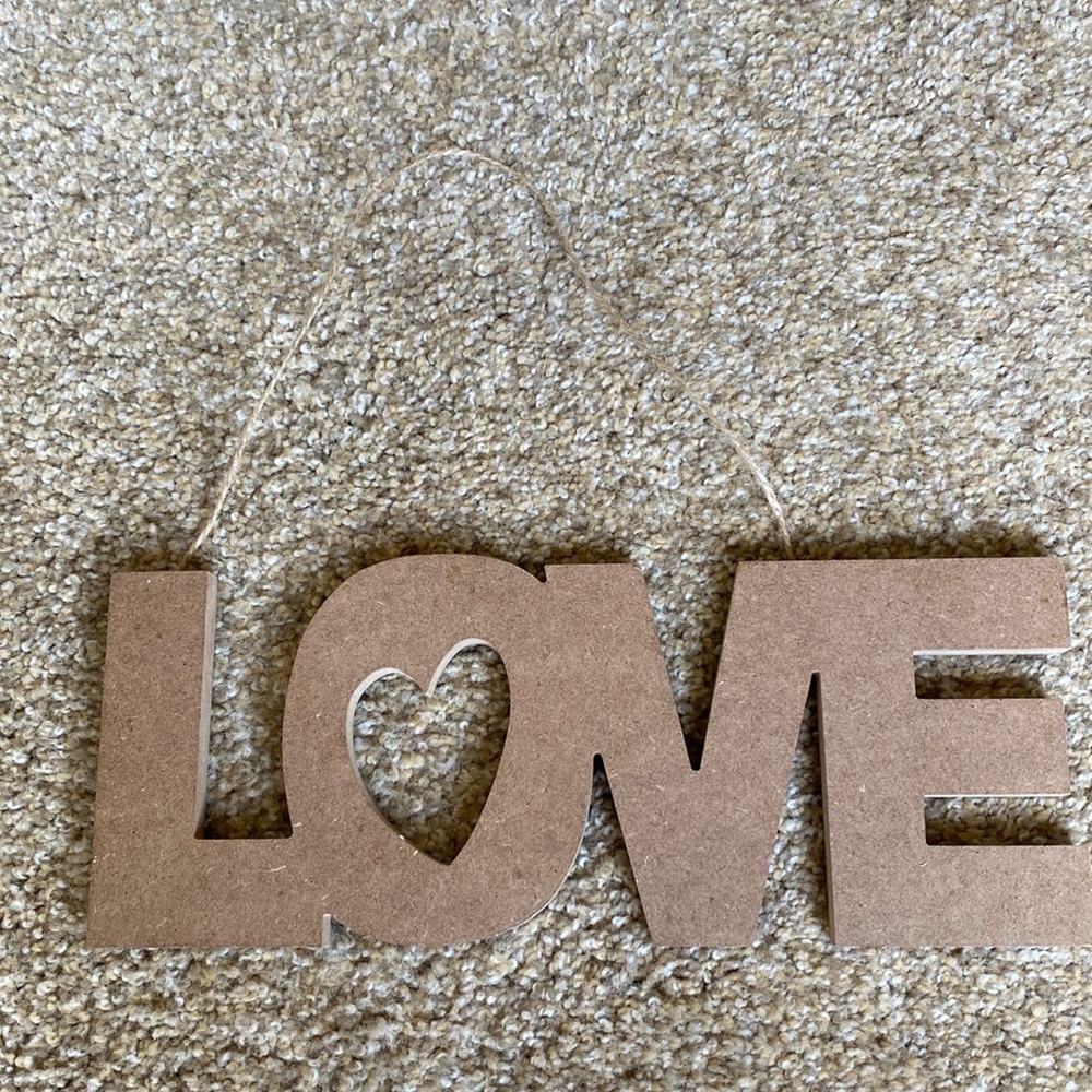 Love wood hanging sign